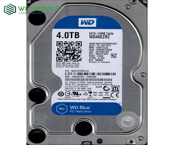 WDC 4TB SATA3 256MB - Blue - WD40EZAZ - Garansi 2 Th