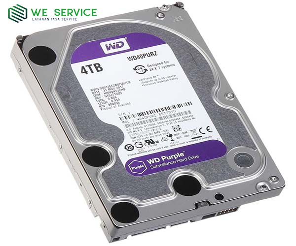 WDC Purple 4TB For CCTV 24 Hours - WD40PURZ - Garansi 3 Thn